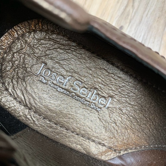 JOSEPH SEIBEL Pointed Toe Brown Leather Heel Shoes Oxford Comfort Germany Sz 8.5 - Picture 8 of 11